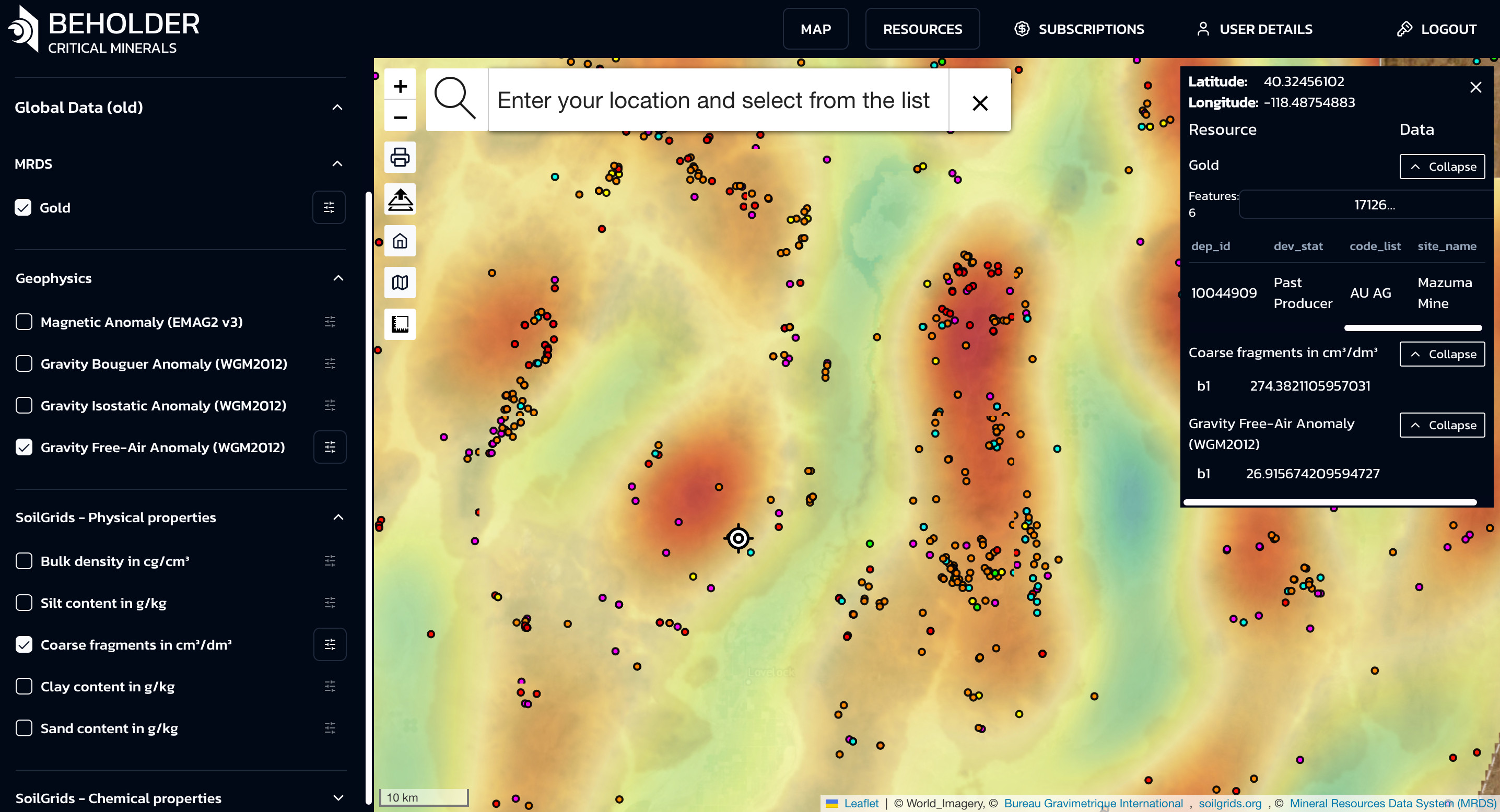 Critical Minerals Geoportal Preview